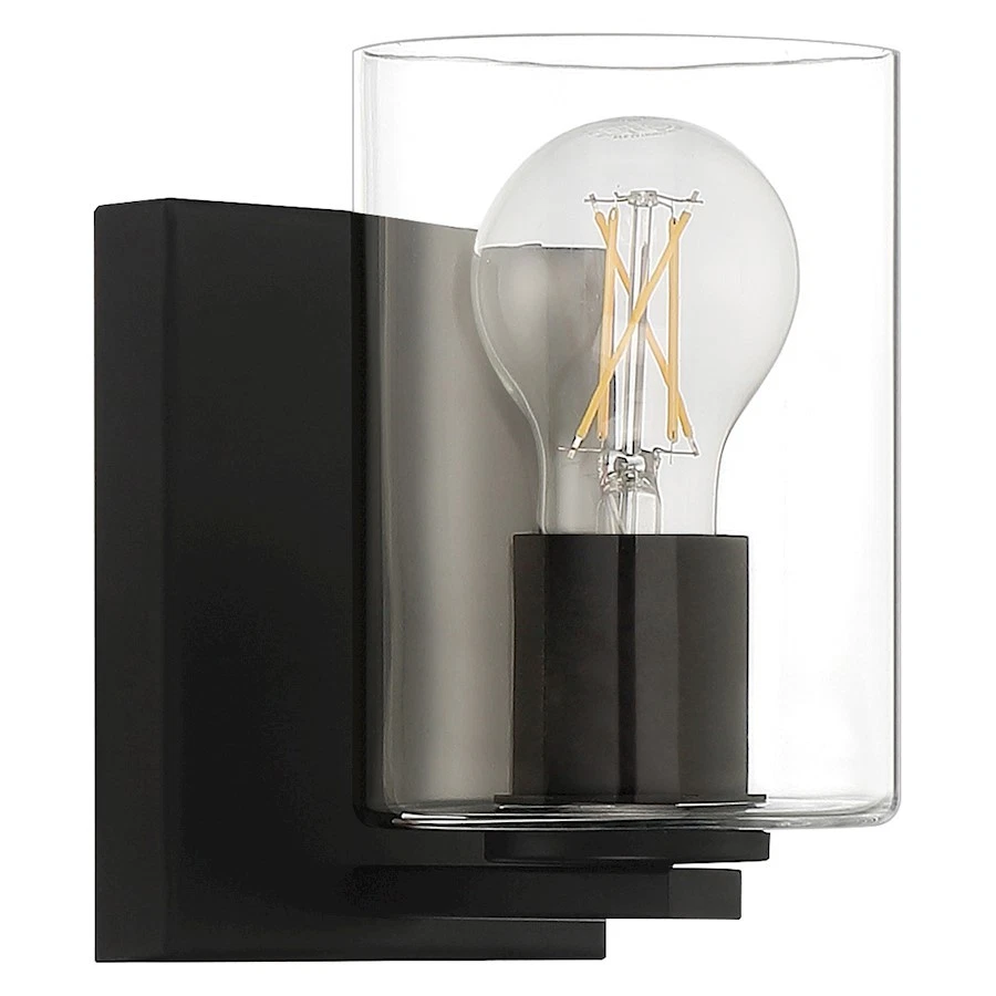 Access Lighting Oslo 1 Light LED Wall Sconce, Black/Clear - 62580LEDDLP-MBL-CLR - Image 1 of 1