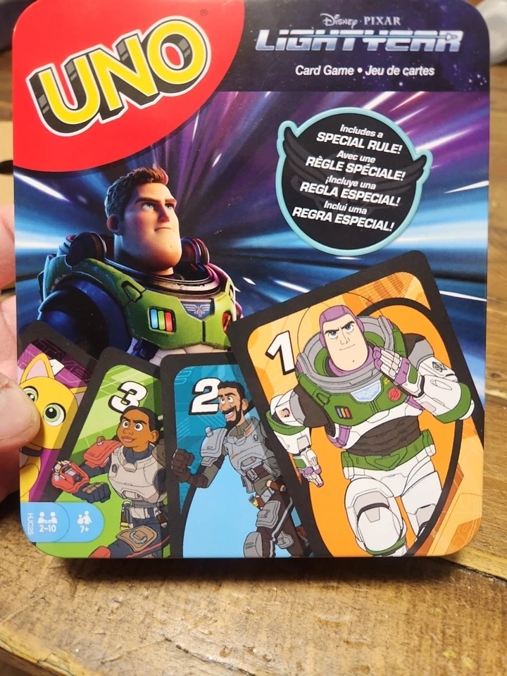 Mattel UNO Disney LIGHTYEAR Edition Card Game in Collectible Tin Container - New - Image 1 of 3