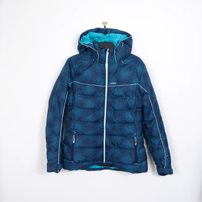 Wed’ze ski  puffer jacket Slide 500 warm blue hooded to fit ~S womens - Image 1 of 4