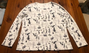 Croft & Barrow XL Clásico TEE Manga Larga Invierno Árboles Nieve Vacaciones Suave Elastizado - Imagen 1 de 16