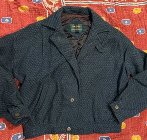 Colori Vintage Alexander Julian Uomo L Blu Shetland Lana Plaid Retrò Ritagliato - Foto 1 di 11