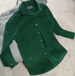 Club Room Mens Regular-Fit Soft Corduroy Pine Grove Green Button Down - Picture 1 of 17