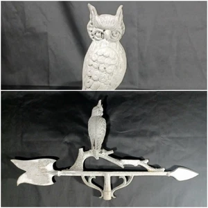 Metal Gray Owl Weathervane Arrow Top, 28" - Picture 1 of 17