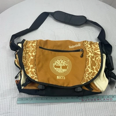 TIMBERLAND MESSENGER Shoulder Laptop BAG NH73 Green & Brown Tan & Black - Image 1 of 4