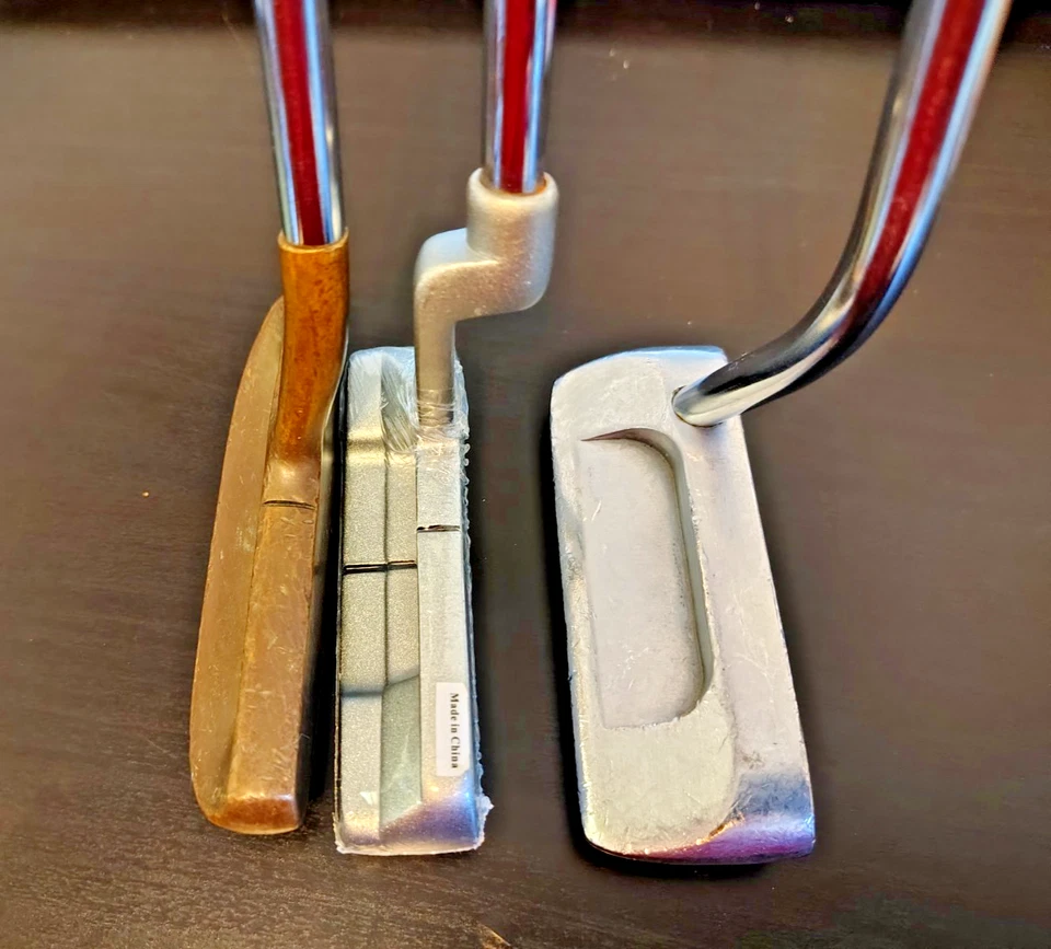 LOT OF 3 GOLF PUTTERS MEN'S RH SPALDING EXECUTIVE 2, BEL AIRE, GENERIC NEW HEAD - Image 1 of 4