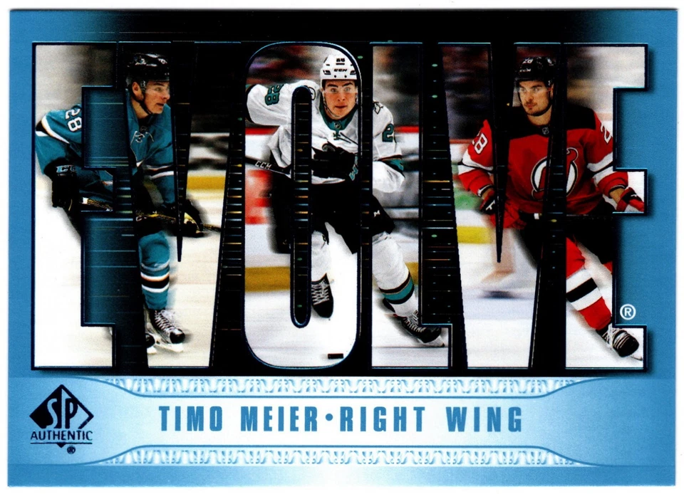 2023-24 Upper Deck SP Authentic Evolve Blue TIMO MEIER #E-18 Sharks / Devils UD - Image 1 of 1