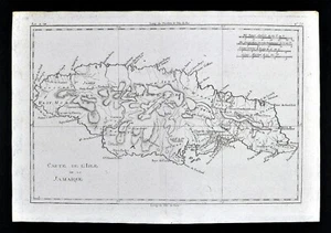 1780 Bonne Map Jamaica Montego Bay Port Royal Kingston West Indies Caribbean Sea - Picture 1 of 2