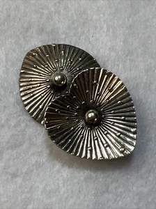 Vintage Beau 925 Sterling Silber Doppel Herz Brosche - Bild 1 von 6