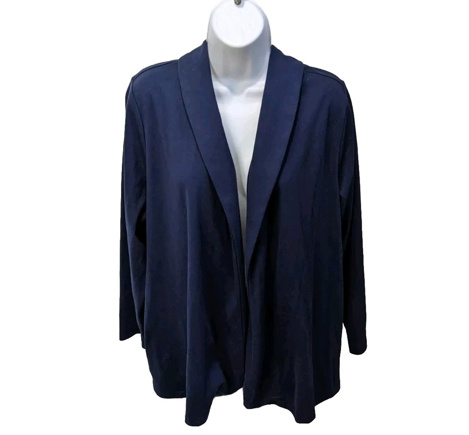 Chaqueta Blazer Mujer Within 1X Ponte Azul Frente Abierto Informal Mujer Elastizada 8400 Foto 1 de 4