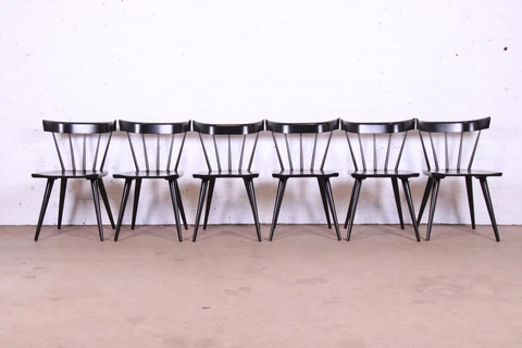 Paul McCobb Planner Group Mid-Century Modern Spindle Back Dining Chairs, 6 Cover