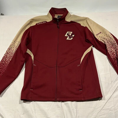 Chaqueta Boston College Reebok Manga Larga Cremallera Completa Granate Talla Pequeña S Foto 1 de 4