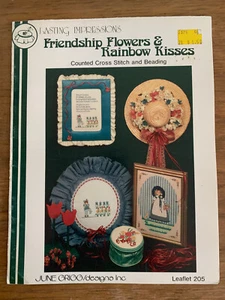 Friendship Flowers & Rainbow Kisses,Counted Cross Stitch June Grigg 205, 1985 - Picture 1 of 1