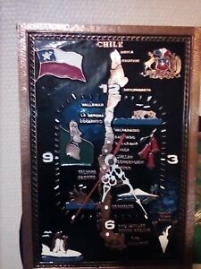 Horloge Murale  Carte De Chile  Cuivre