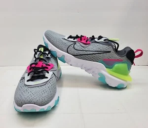 NIB Womens Nike React Vision Running Sneakers Size 12 Gray Pink CI7523-009 - Picture 1 of 7