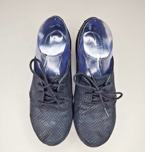 DANSKO Oxfords Black Flats Womens 37 / US 6.5 - 7 M Leather Heels Comfort Shoes