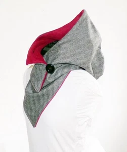 Kapuzenschal - Fleece bordeaux mit Fleece - Bild 1 von 4