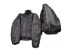 Vintage Hein Gericke Snowmobile Racing Jacket & Bibs Medium Leather Insulated - Bild 1 von 23