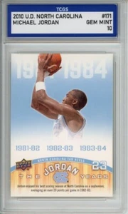 2010 UPPER DECK NORTH CAROLINA #171 MICHAEL JORDAN TCGS GEM MINT 10 - Picture 1 of 2