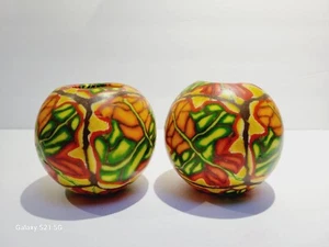 Translucent Wax Ball Candle Colorful Red And OrageLeaves Home Decor - Picture 1 of 6