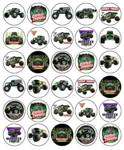 Monster Truck Grave Diggers Edible Cake Topper Wafer Cake Decorations (2 Sizes) - Picture 1 of 4