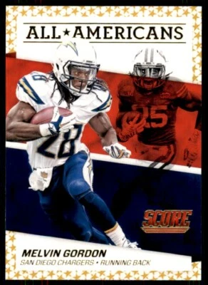 2016 Score All-Americans GOLD Melvin Gordon III San Diego Chargers #2 - Image 1 of 2