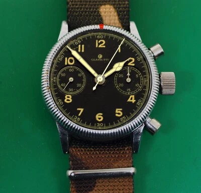 Reloj Militar Vintage 1943 Antiguo Glashutte Tutima Cronógrafo Segunda Guerra Mundial Luftwaffe Foto 1 de 4