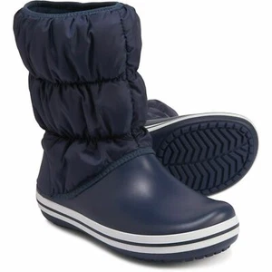 Stivali da ginnastica invernali Crocs WINTER PUFF da donna invernali in nylon blu navy/bianco donna taglia 7 - Foto 1 di 7