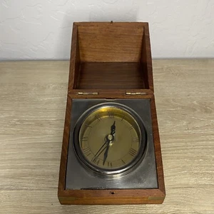 Reloj Escritorio CAJA DE MADERA LATÓN Cuarzo Prestige Hecho en India - Imagen 1 de 11