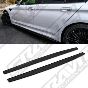 M SPORT GLOSS BLACK SIDE SKIRT EXTENSIONS LIP FOR BMW 5 SERIES G30 PRE LCI 17-20 - Afbeelding 1 van 9
