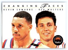 1993 SkyBox Basketball #308 Kevin Edwards / Rex Walters CHANGING FACES Nets