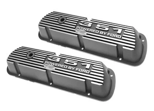 1968-95 351W POWERED BY FORD FINNED ALUMINUM VALVE COVERS WINDSOR MUSTANG TORINO - Picture 1 of 1