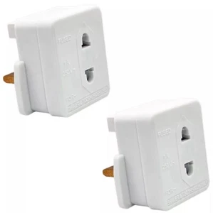 2x Shaver Plug Adaptor Shave Toothbrush Adapter Epilators Bathroom UK 2 To 3 Pin - Picture 1 of 1
