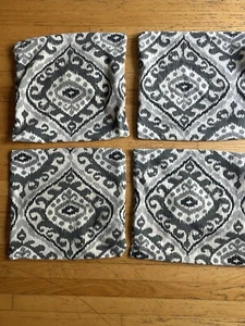 Pottery Barn Like Gray Ikat Pillow Covers 18x18 - Set of 4 - Picture 1 of 2