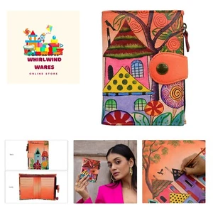 Women's Hand Painted Genuine Leather Ladies Wallet - Picture 1 of 8