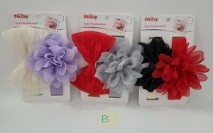 Nuby Baby/ Toddler Bows Headbands Lot of 3 Packs 6 Girls Headbands New (B) - Picture 1 of 12