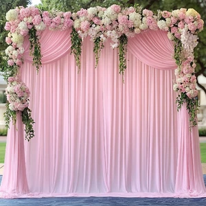 10 Ft X 10 Ft Pink Backdrop Curtains for Parties, Wrinkle Free Baby Pink Photogr - Picture 1 of 8