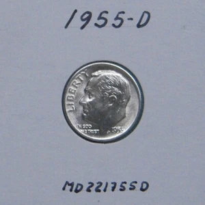Roosevelt dime lot of 3 dimes 1955-D, 1955-P, 1955-S, 90% silver coins. - Picture 1 of 6