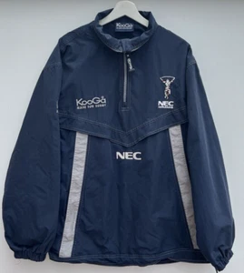 Vintage Harlequins Rugby Jacket Kooga Blue 1/4 Zip Training Top Mens Large L - Picture 1 of 11