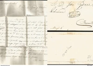 J) 1841 MEXICO, OVAL CANCELLATION BLACK, COMPLETE LETTER, CIRCULATED COVER, FROM - Picture 1 of 1