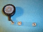 STAR OF DAVID Epoxy 3D image Retractable Reel ID Badge Name Tag Holder Clip   /