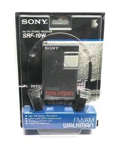 SONY WALKMAN SRF-19W AM/FM STEREO RECEIVER WITH HEADPHONES-NEW - Picture 1 of 4