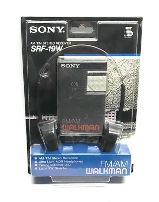 SONY WALKMAN SRF-19W AM/FM STEREO RECEIVER WITH HEADPHONES-NEW - Image 1 of 4