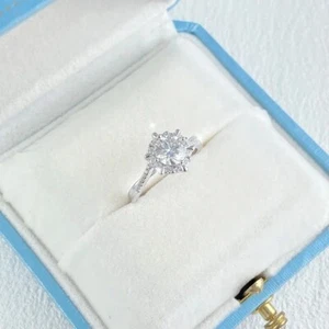 1CT Moissanite Diamond Rings Wedding Band for Women 925 Sterling Silver Ring - Picture 1 of 5
