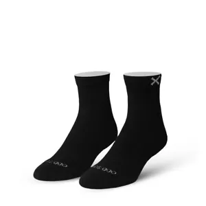ODD SOX Basix Black Quarter Socks, Men Women, Athletic, Lightweight, 3 Pack - Picture 1 of 2