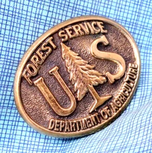 Forest Service Dress Belt Buckle US Dept Of Agriculture Bronze Vtg WHCo .NOX877 - Picture 1 of 10