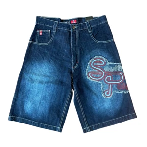 Southpole Dark Wash Denim Shorts for Boys with Red Logo NWT Free Shipping - Picture 1 of 2