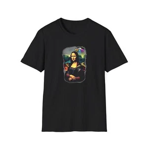 Mona Lisa Flying Saucer, 100% Cotton Softstyle T. Alien, Extraterrestrial. - Picture 1 of 5