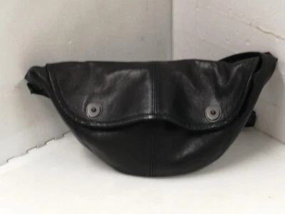 YOHJI YAMAMOTO POUR HOMME Black Horse Leather waist pouch body Bag Used JAPAN - Image 1 of 4