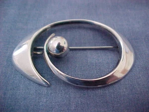 Vintage Erik Granit Finland 925 Sterling Brosche Modernist Kugel brooch_ 1970 - Bild 1 von 12