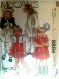 Dress Bolero Wedding Event McCalls Sewing Pattern 8855 Childs 2 UC Nannette VTG - Picture 1 of 5